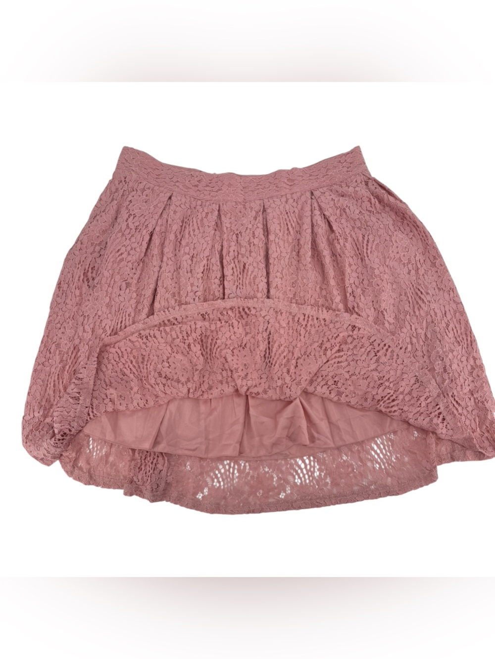 Floral Lace Pleated Dusty Rose Lined Mini Skirt Size 3XL Women’s - Picture 5 of 5
